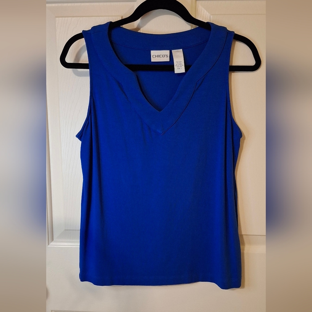 Chico's Cobalt V-Neck Sleeveless Tank